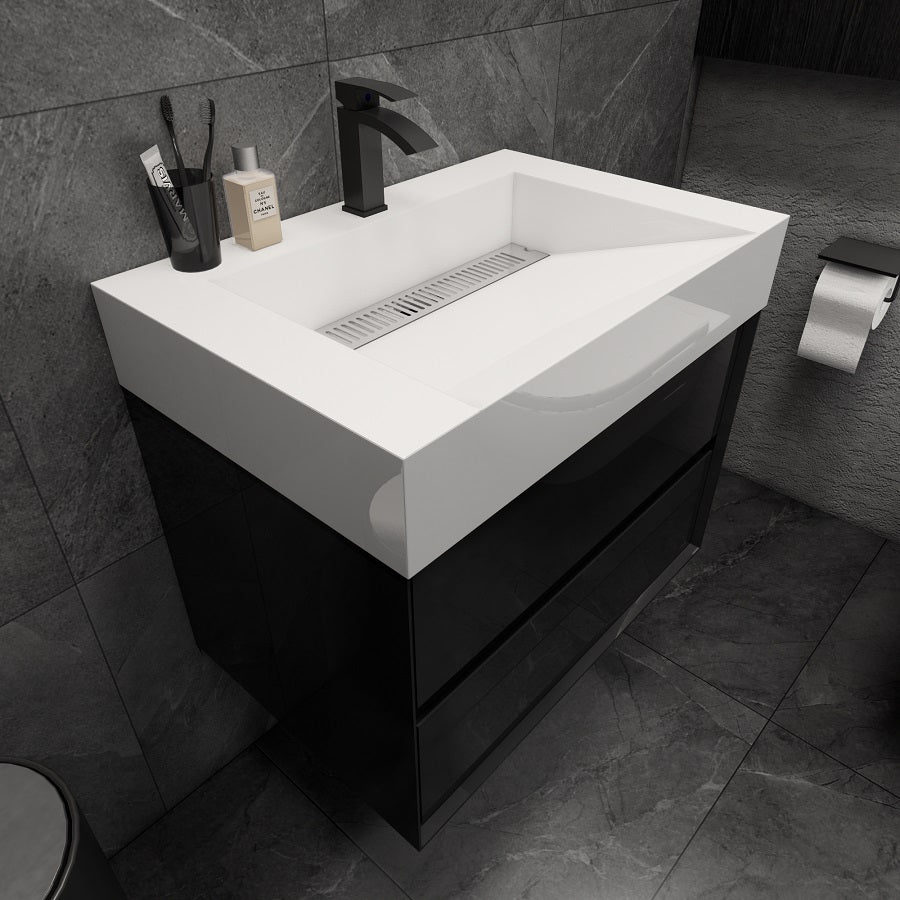 MAX 30" Floating Bathroom Vanity with FLX16 Acrylic Sink