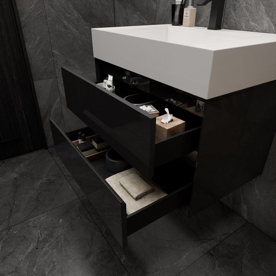 MAX 30" Floating Bathroom Vanity with FLX16 Acrylic Sink