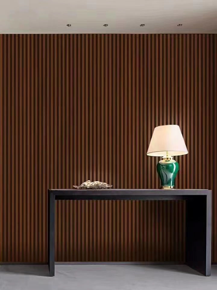 WPC Grille Wall Panel Reddish Brown Hollow or Solid