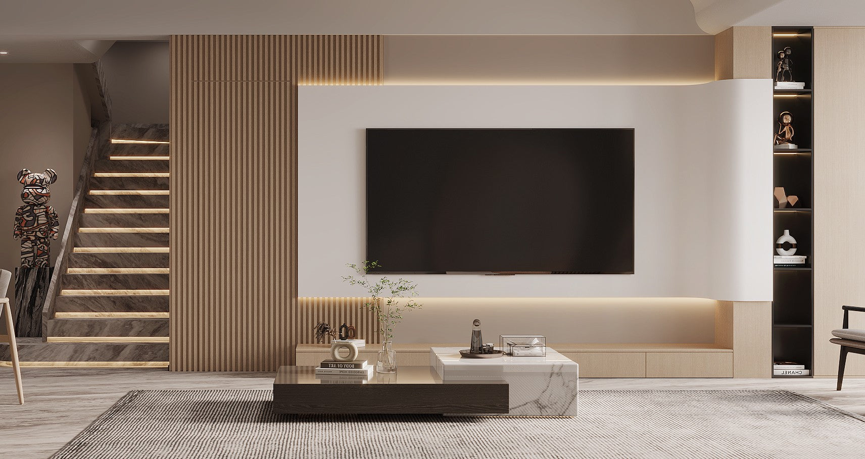 WPC Grille Wall Panel Light Camel Hollow or Solid