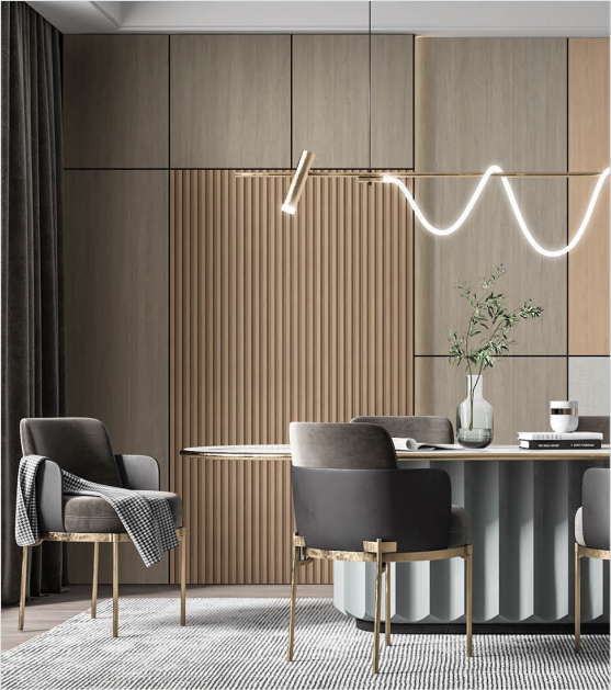 WPC Grille Wall Panel Woodgrain Brown Solid or Hollow