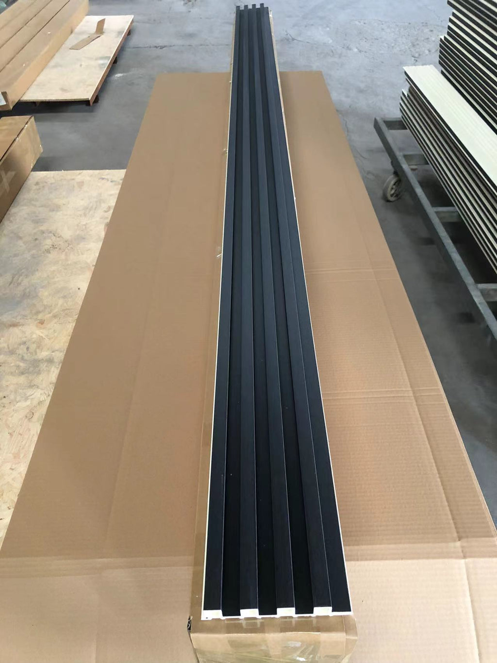 WPC Grille Wall Panel Black Solid or Hollow