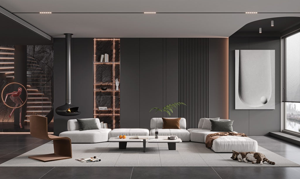 WPC Grille Wall Panel Black Solid or Hollow