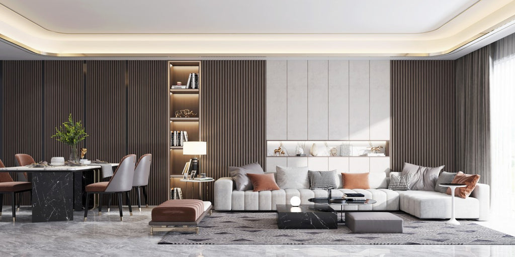 WPC Grille Wall Panel Dark Brown Hollow or Solid