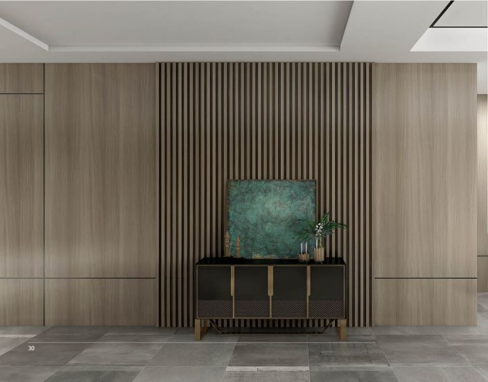 WPC Grille Wall Panel Warm Grey Hollow or Solid